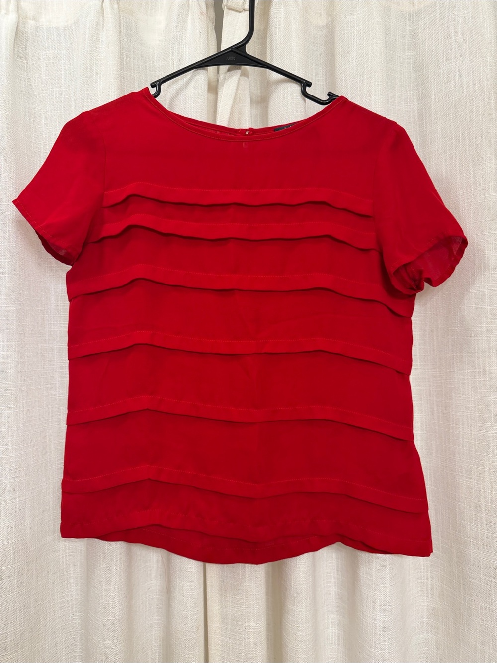 VINTAGE Ralph Lauren Red Layered Short-Sleeve Blouse